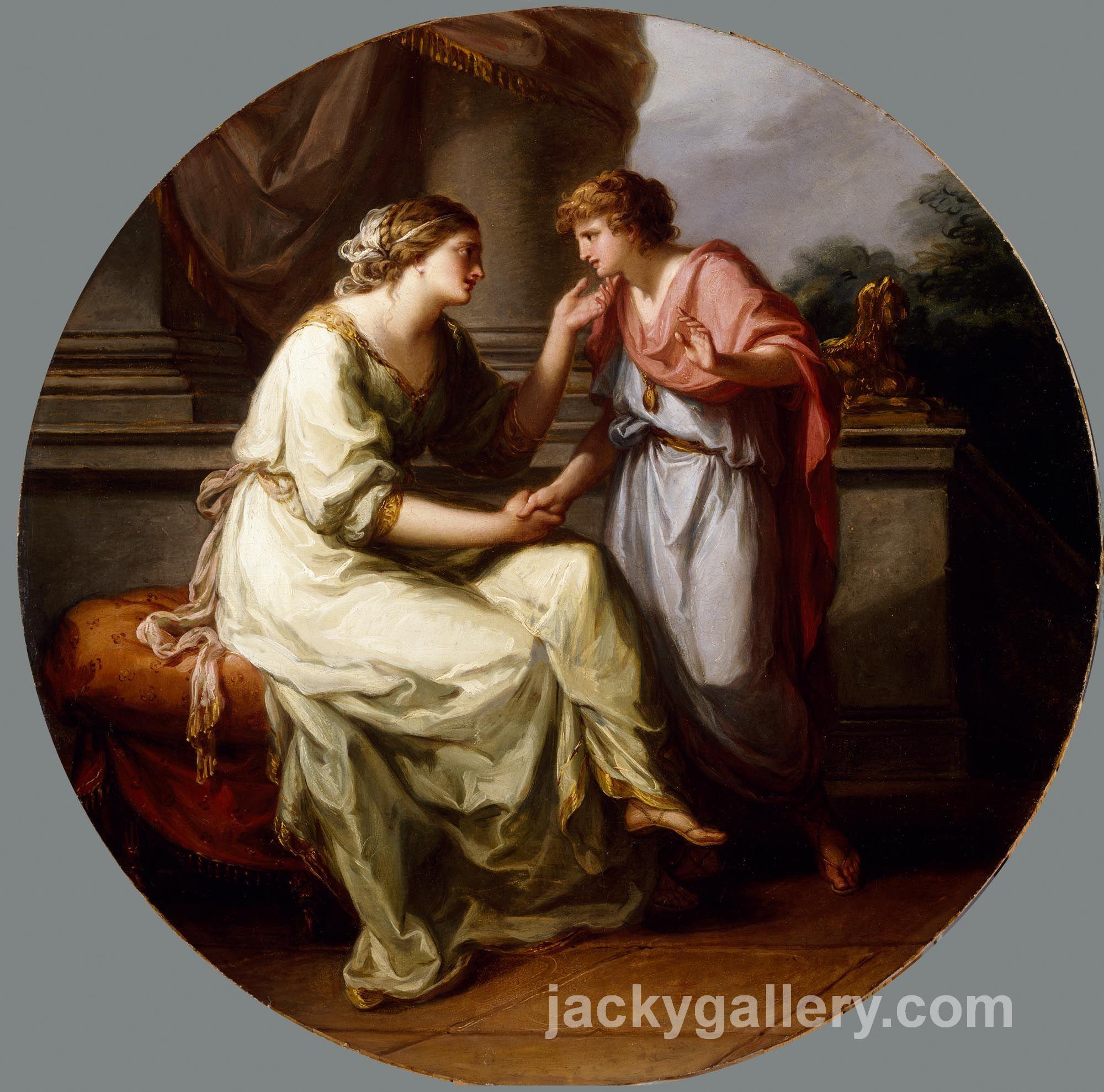 Papirius Praetextatus Entreated by his Mother to Disclose the Secrets of the Deliberations of the Roman Senate, Angelica Kauffman painting